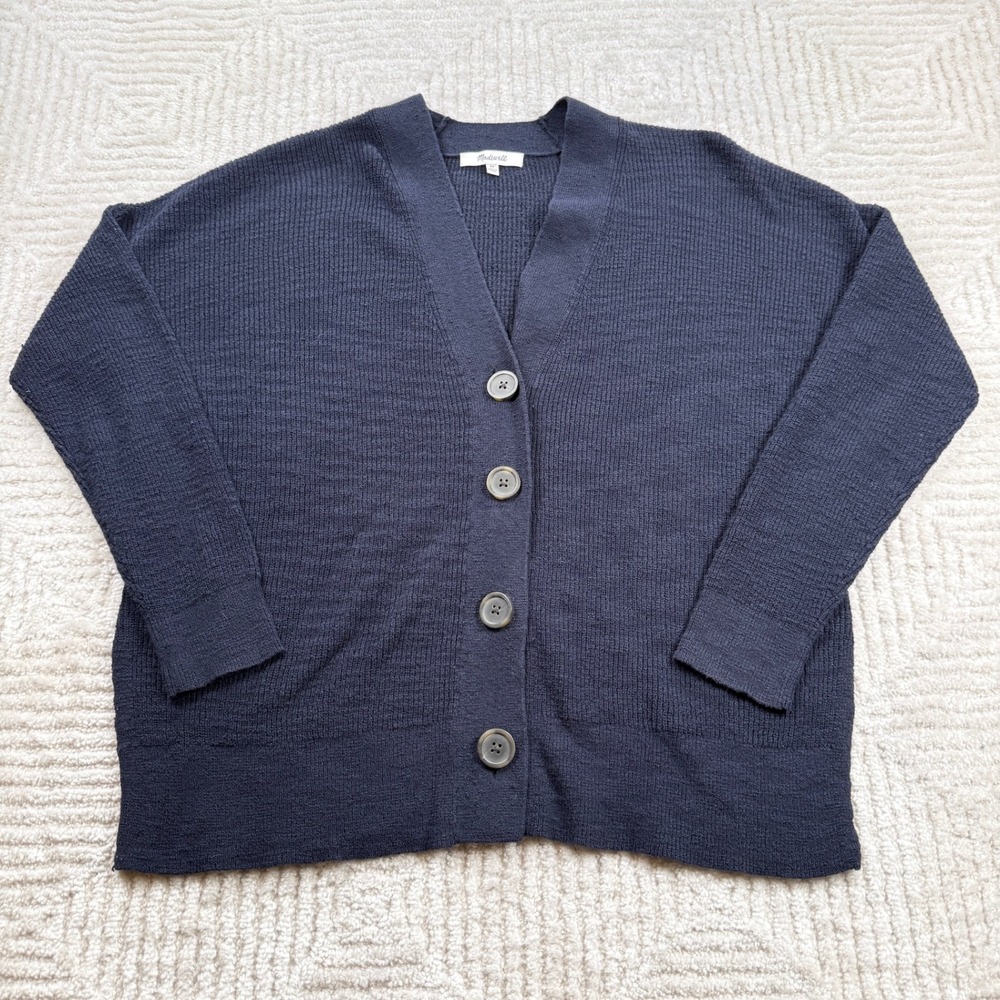Madewell Cardigan Sweater Women's XS Navy Blue Coastal Preppy Academia School